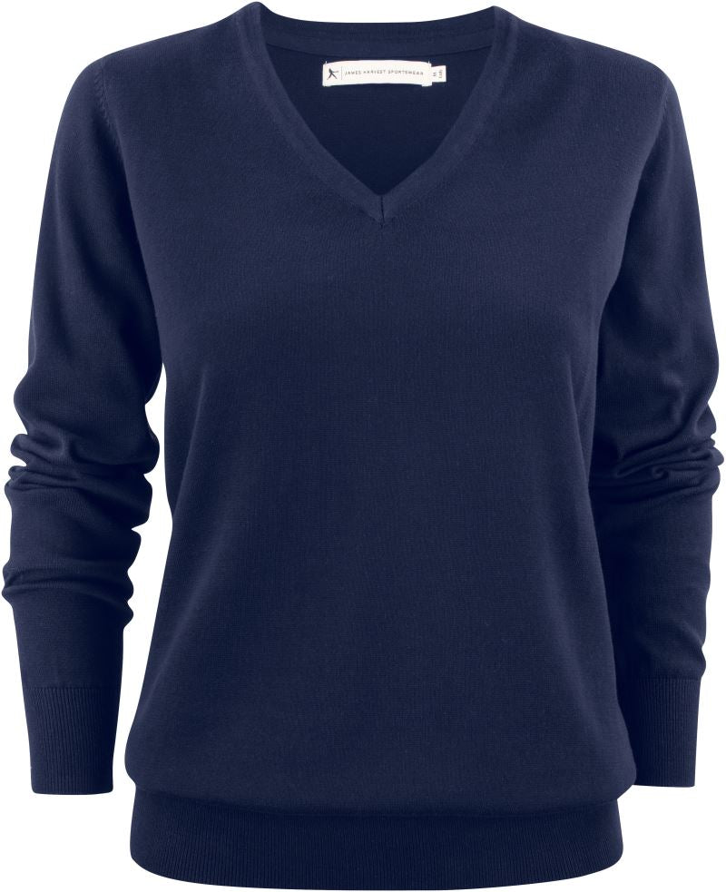Ženska V-izrez Pullover James Harvest – Mornarsko modra