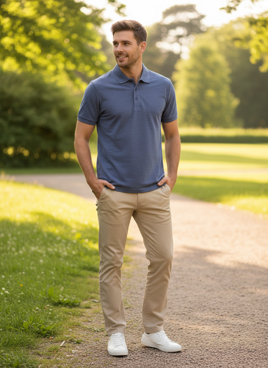 Moška polo majica F.O.L. kratki rokavi, 65/35 pike, moderna in udobna polo majica za vsak dan.