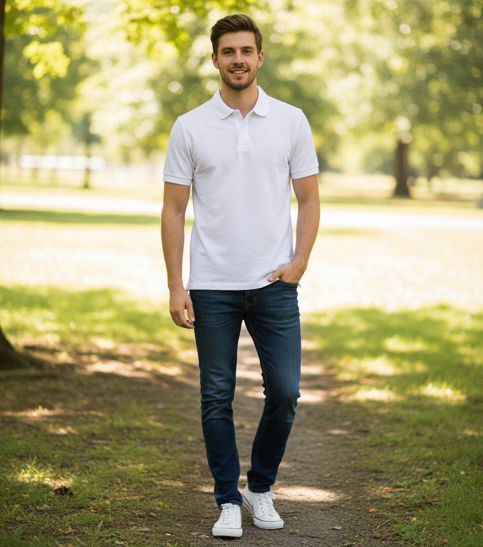 Moška polo majica F.O.L. kratki rokavi, 65/35 Pique, elegantna in udobna, prikazana na sliki
