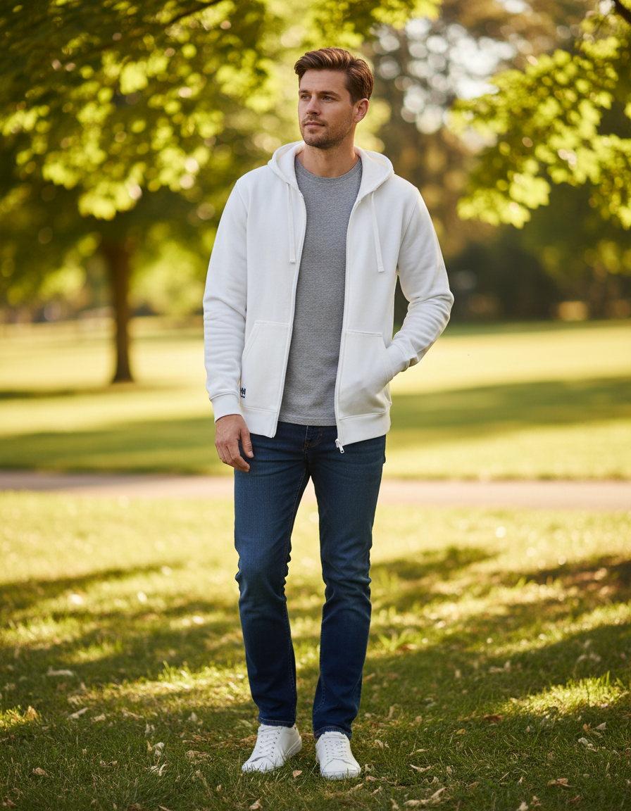 Helly Hansen men's traditional hoodie sweater, comfortable workwear with a hood, in a casual, classic style.