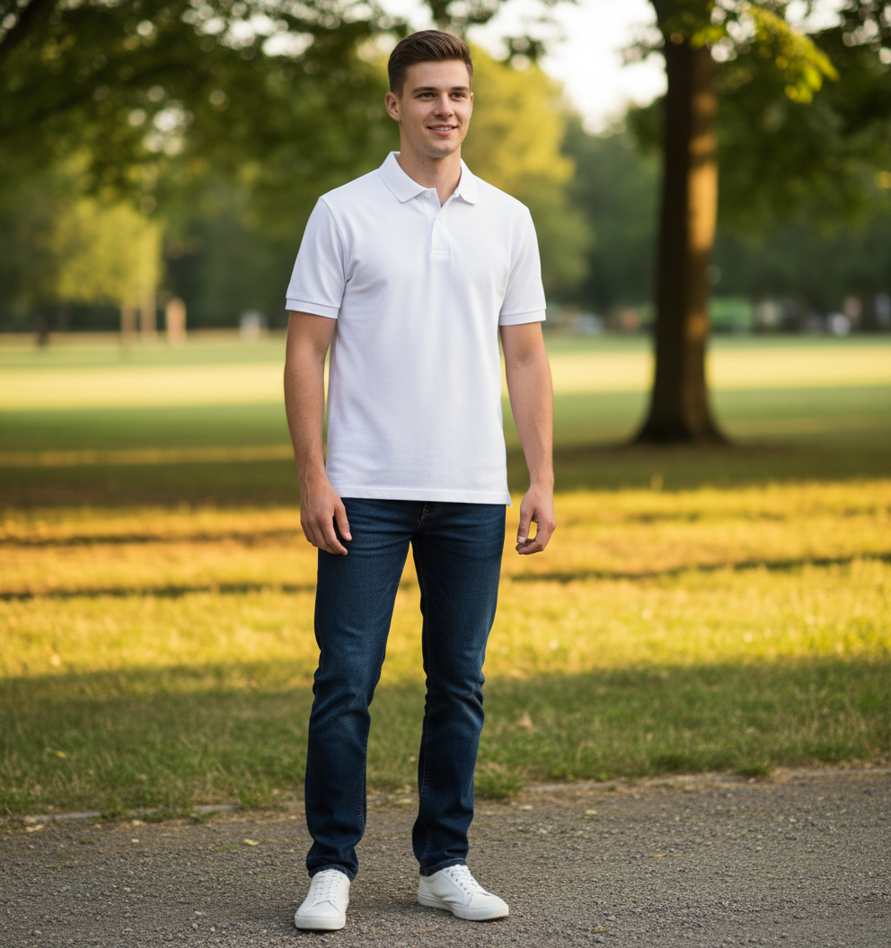 Moška ekološka Piqué polo majica "Pristna Narava" - Russell | 570M - oblekanadom
