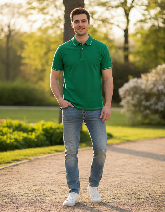 Moška polo majica iz raztegljivega džersija - James & Nicholson | JN 569, 170g/m², 95% bombaž, 5% elastan - oblekanadom