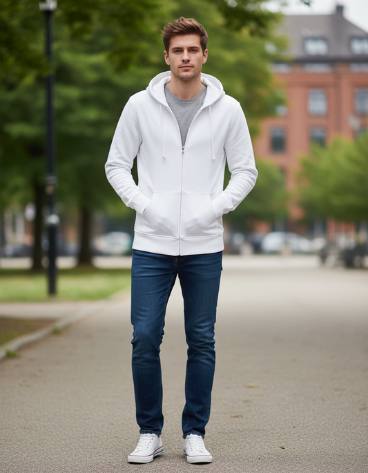 Herren-Sportjacke mit Kapuze – B&C | Inspirieren Sie mit Reißverschluss und organischen Materialien