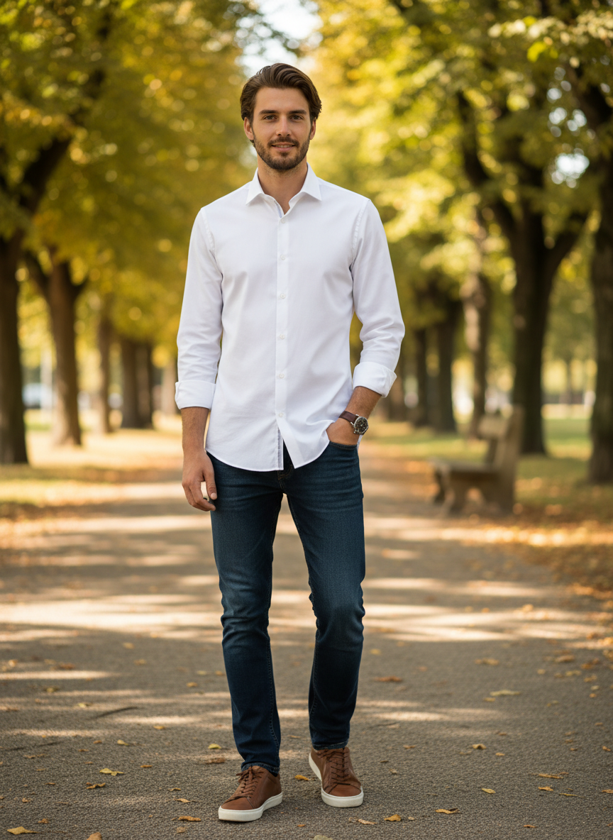 Moška Srajca s Dolgimi Rokavi SST  Shirt Slim LSL - oblekanadom
