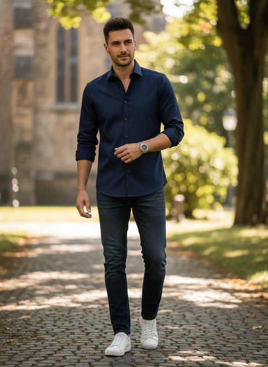 Moška Srajca s Dolgimi Rokavi NEOBLU  Blaise Men - oblekanadom