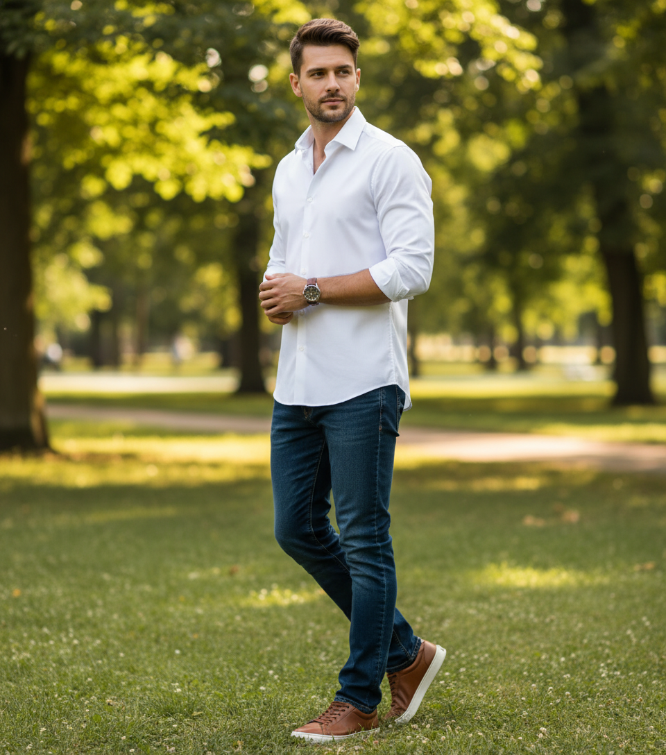 Moška Srajca s Dolgimi Rokavi Premier  PR244 - oblekanadom