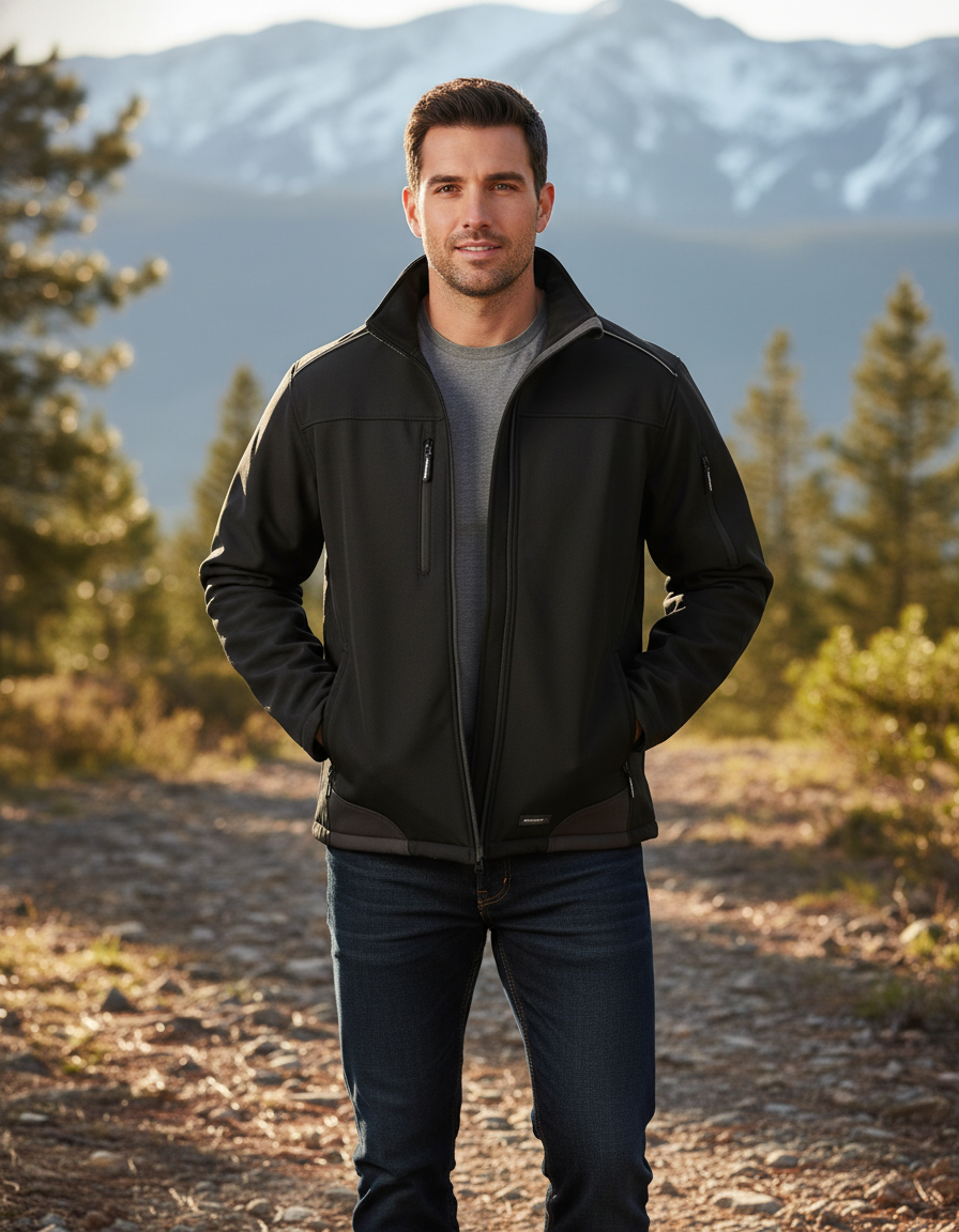 Result Work-Guard men's jacket, Moška Jakna, shown in black, with durable fabric and practical design for workwear.