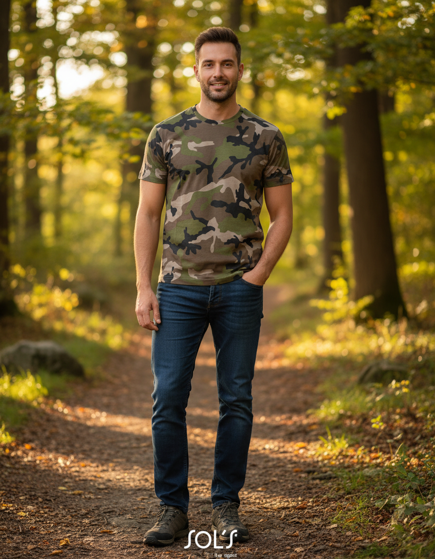 Moška Majica Kratek Rokav SOL'S  Camo Men - oblekanadom