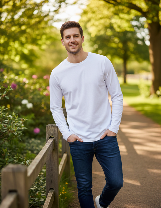 Herren-T-Shirt Langarm Neutral O61050