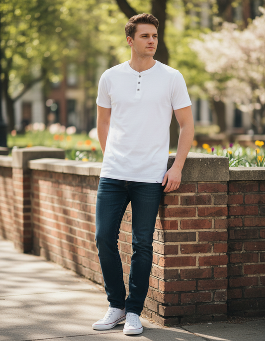 Herren T-Shirt Kurzarm Stedman Henley T Shawn