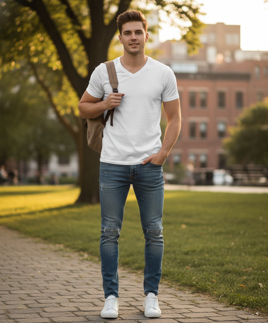 Moška Majica Kratek Rokav Stedman  V-Neck T Clive - oblekanadom