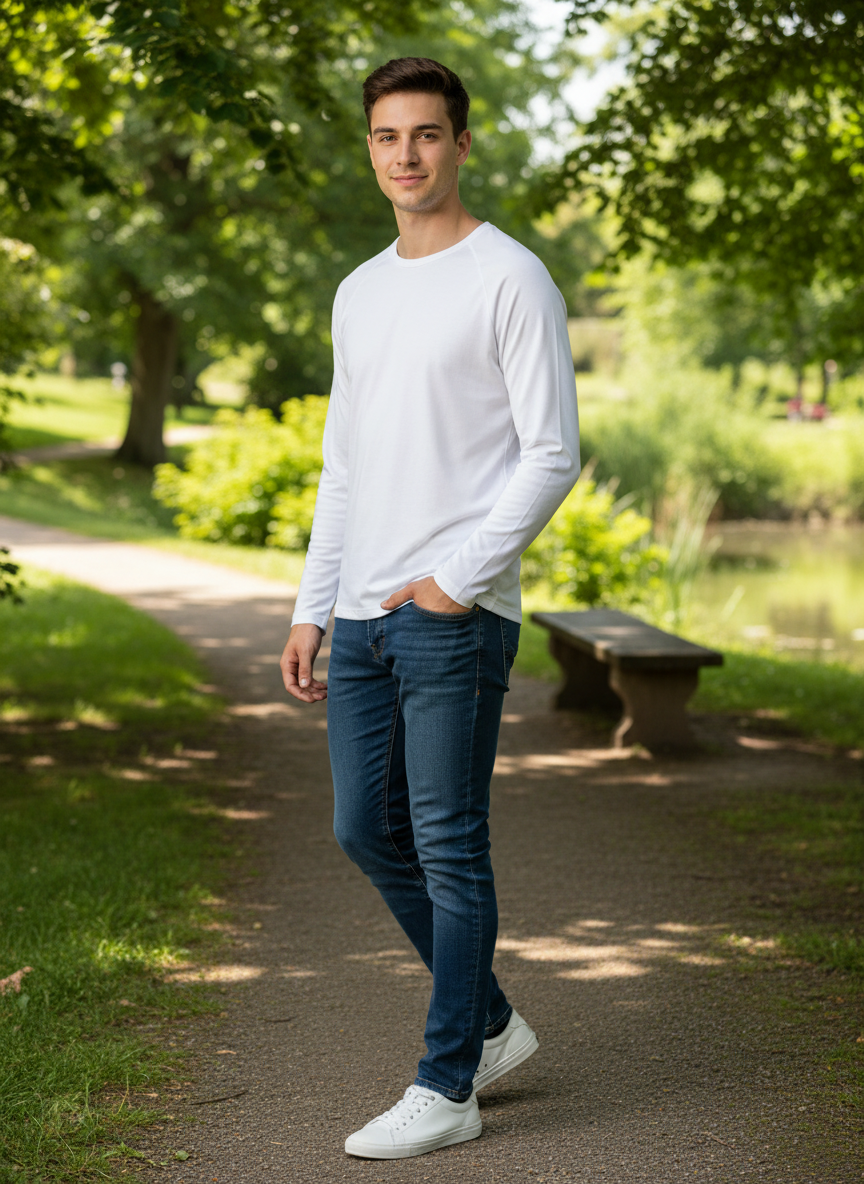 Long-sleeve men's sporty T-shirt by SOL'S Sporty LSL, featuring a comfortable fit and casual design.