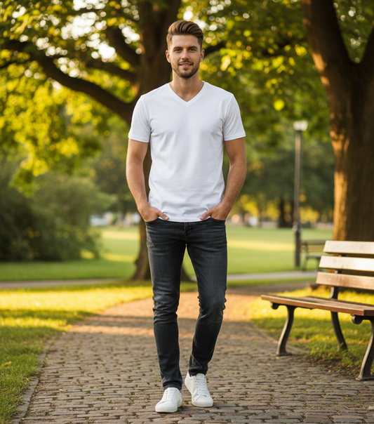 Moška Majica Kratek Rokav F.O.L.  Iconic 150 V-Neck T