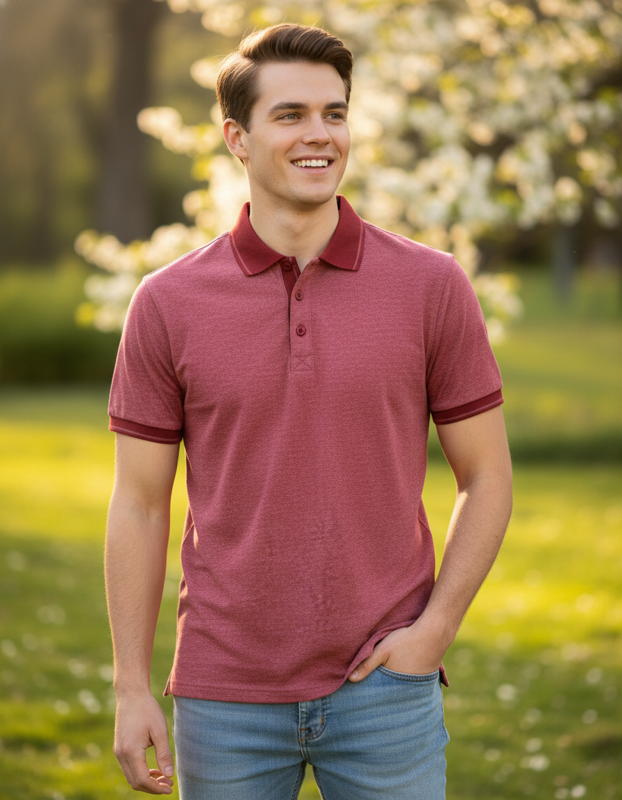 Moška polo majica James & Nicholson JN 706 s krajšimi rokavi, modna in udobna za vsakodnevno nošenje.