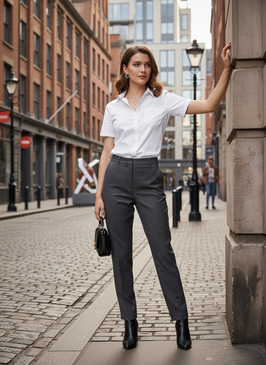 Ženska Srajca s Kratkimi Rokavi F.O.L.  Lady-Fit Poplin Shirt SSL - oblekanadom