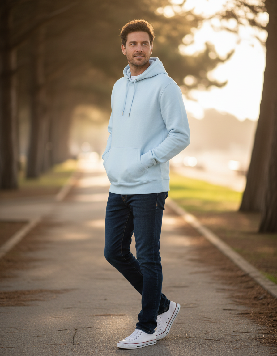 Moški Pulover s Kapuco B&C  KING Hooded - Del 2 - oblekanadom