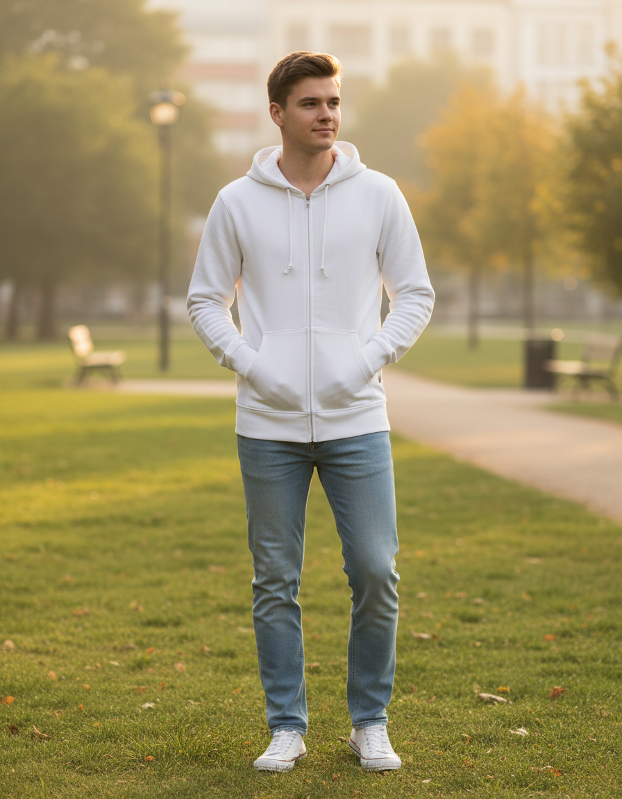 Moški Pulover s Kapuco B&C  Inspire Zipped Hood_° - oblekanadom