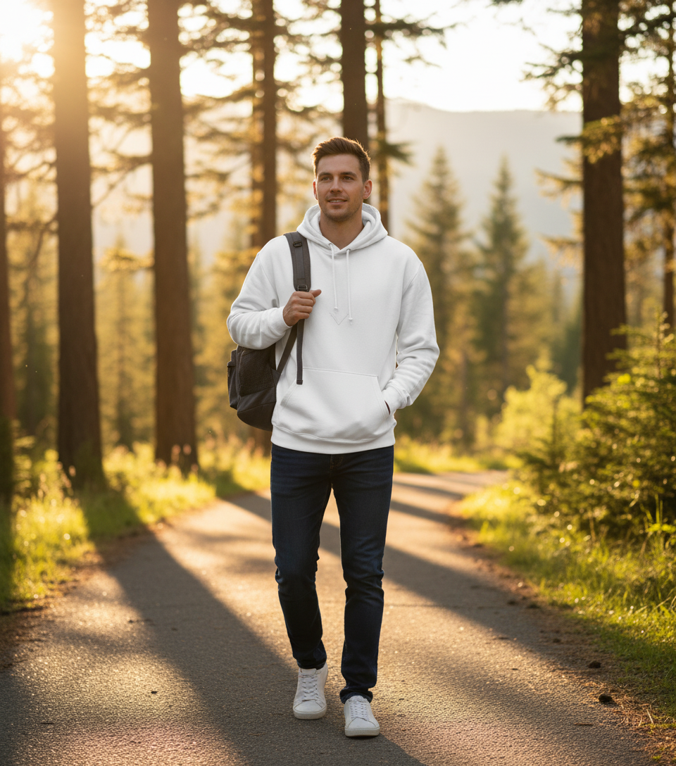 Moški Pulover s Kapuco B&C  Hooded - oblekanadom