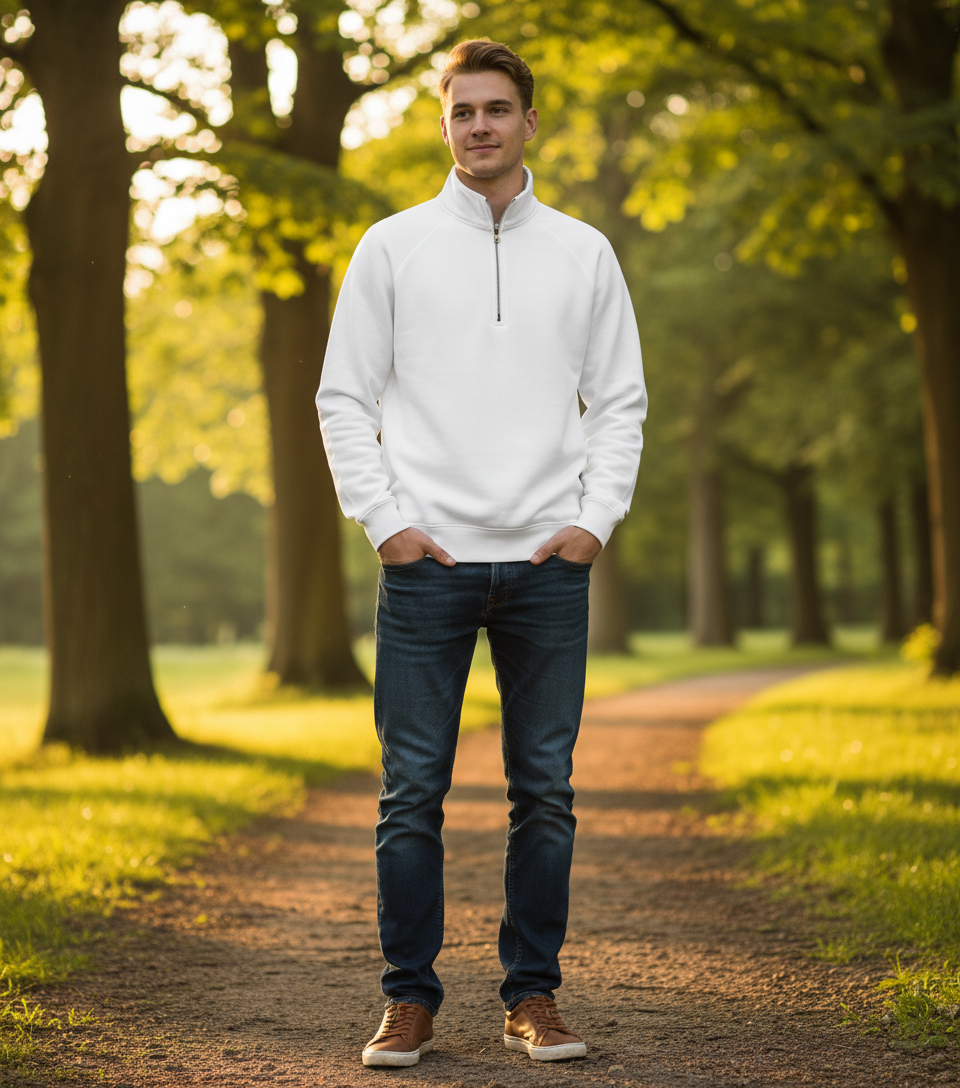Moški Pulover F.O.L.  Classic Zip-Neck Sweat - oblekanadom