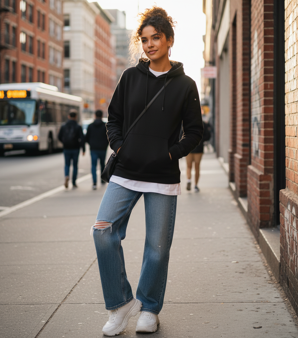 Women’s Daiber hoodie sweatshirt with a cozy hood, soft fabric, and casual fit, perfect for comfortable everyday wear.