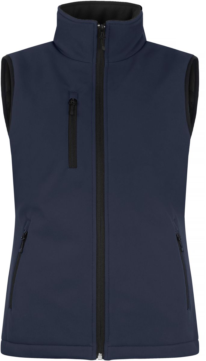 Ženska podložena softshell brezrokavnik Clique – dark navy