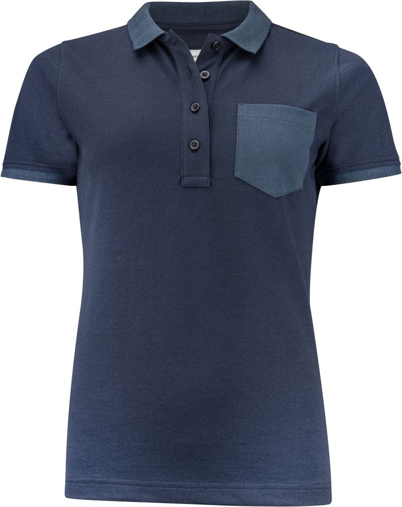 Ženski težji Ženska Piqué polo "Two-Tone" James Harvest – Mornarsko modra