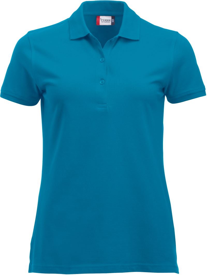 Ženska težji Piqué polo Clique – turquoise