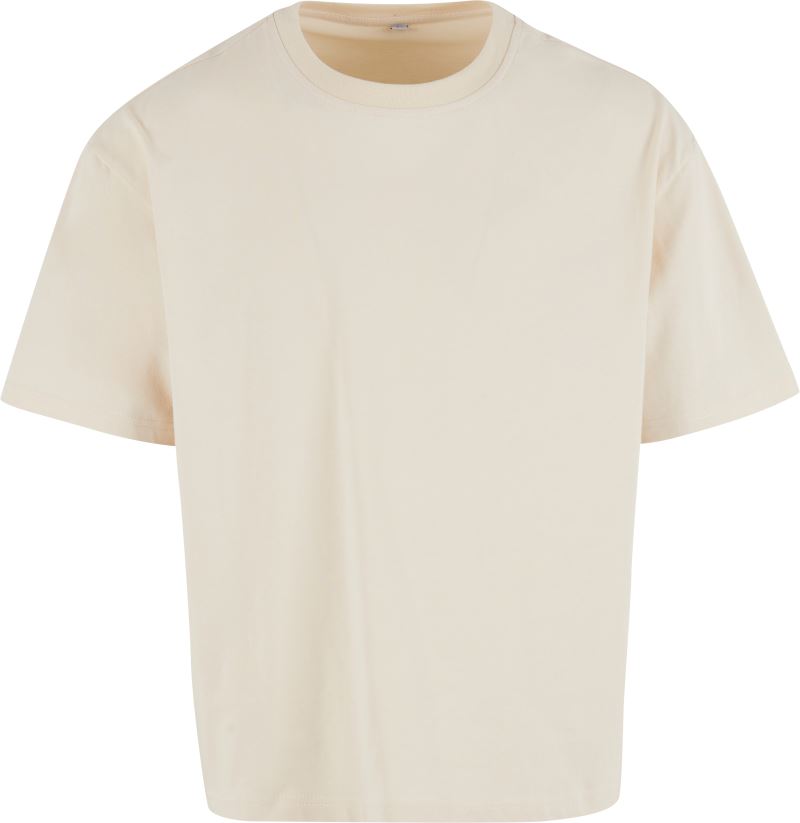 Moška težji majica "Cropped prevelik kroj" Build your Brand – sand