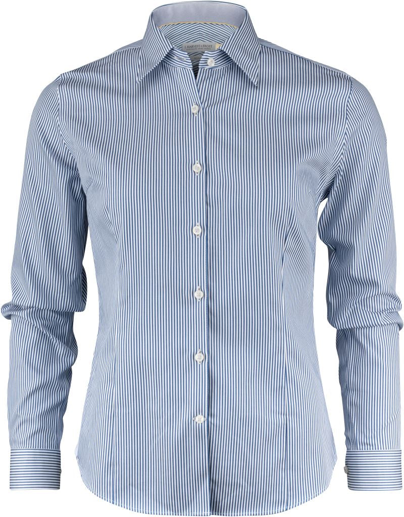 Ženski twill Blouse dolgi rokav J.Harvest & Frost – navy stripe