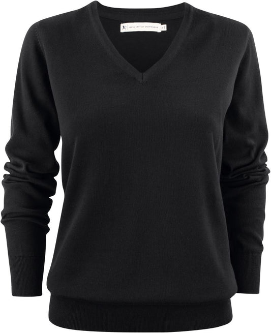 Ženska V-izrez Pullover James Harvest – Črna