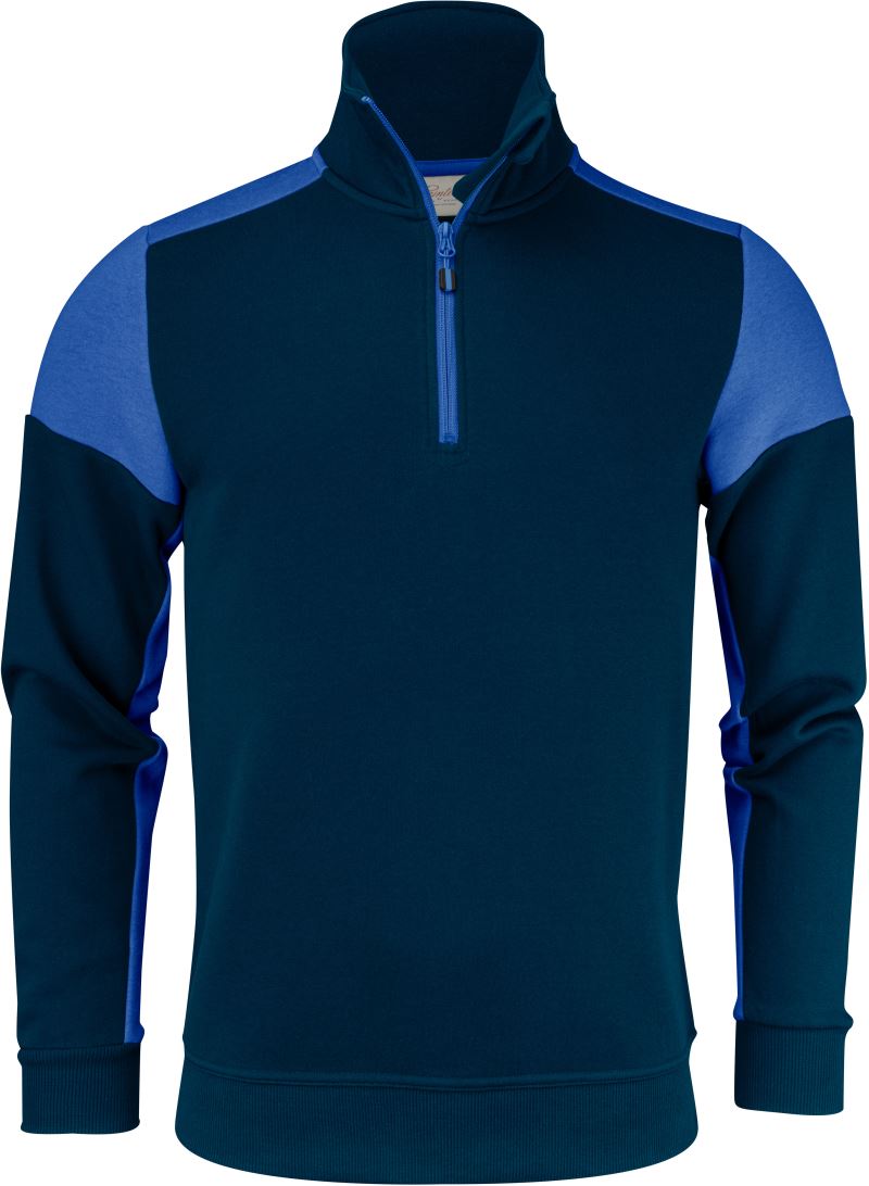 Unisex pulover z 1/4 zadrgo Printer – navy/cobalt