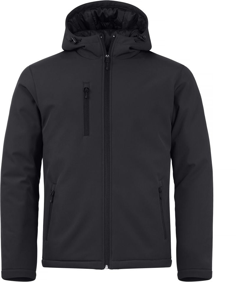 Moška podložena Moška s kapuco softshell jakna Clique – Črna