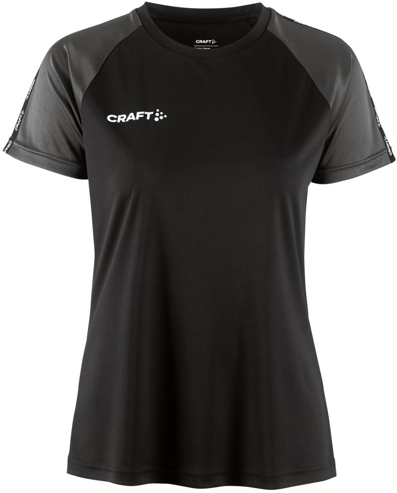Craft Squad Go ženski športni dres s kontrastnimi detajli, Črna / granitno siva