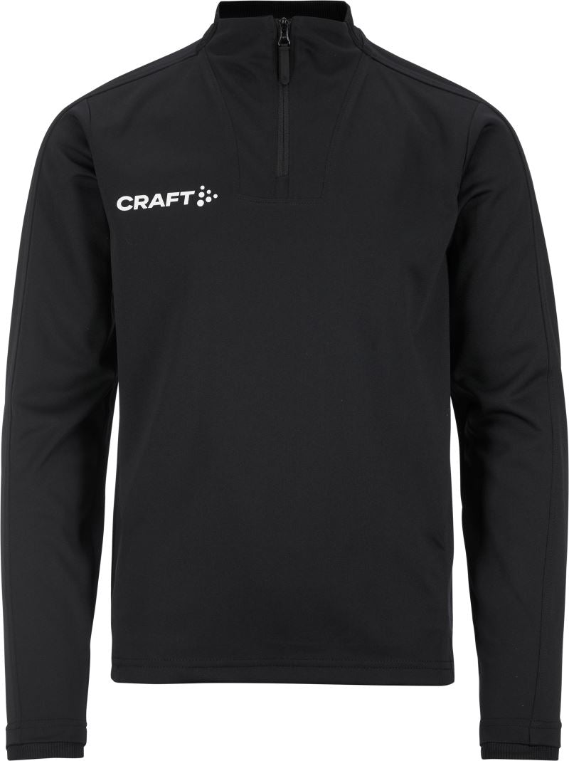 Craft Evolve 2.0 otroški športni pulover s kratko zadrgo, Črna