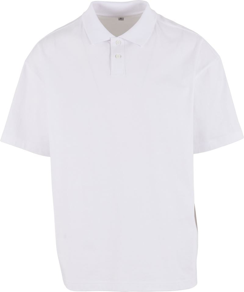 Moška težji Piqué polo "prevelik kroj" Build your Brand – Bela