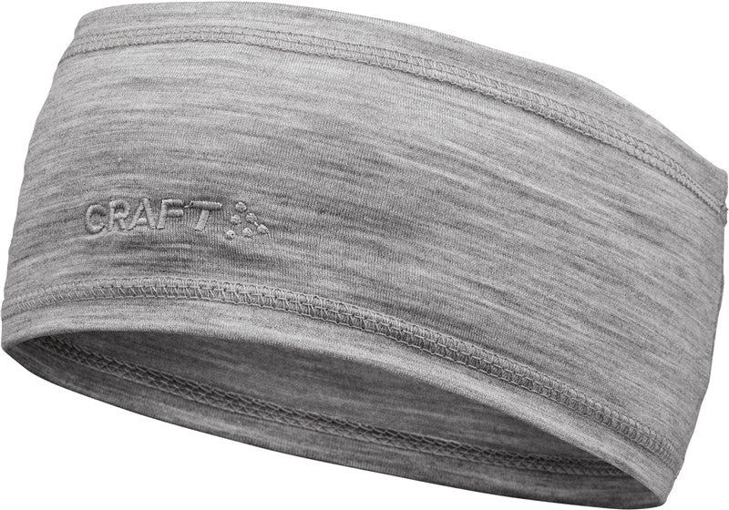 Naglavni trak iz merino volne Craft Corporate Essence Wool Headband - Siva melanž