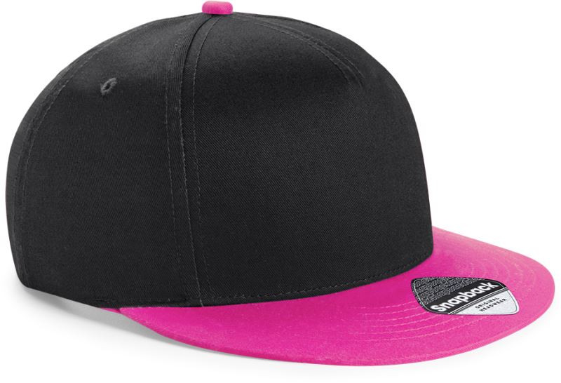 Otroška snapback kapa Beechfield B615, modra s snap zapiralom in visokim logotipom na sprednji strani.
