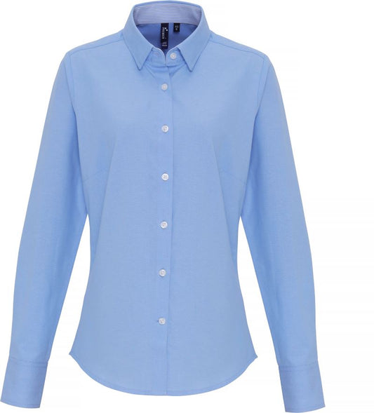 Oxford Črtasta Bluza z Rokavi - Eleganca in Udobje | PR338 - oblekanadom