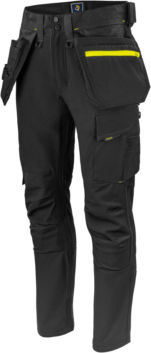 ProJob 5551 raztegljive delovne hlače Cordura 44-60 - Črna