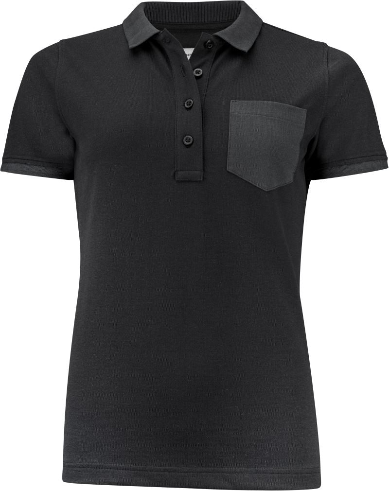 Ženski težji Ženska Piqué polo "Two-Tone" James Harvest – Črna