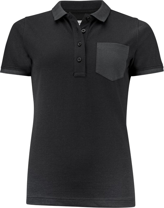 Ženski težji Ženska Piqué polo "Two-Tone" James Harvest – Črna