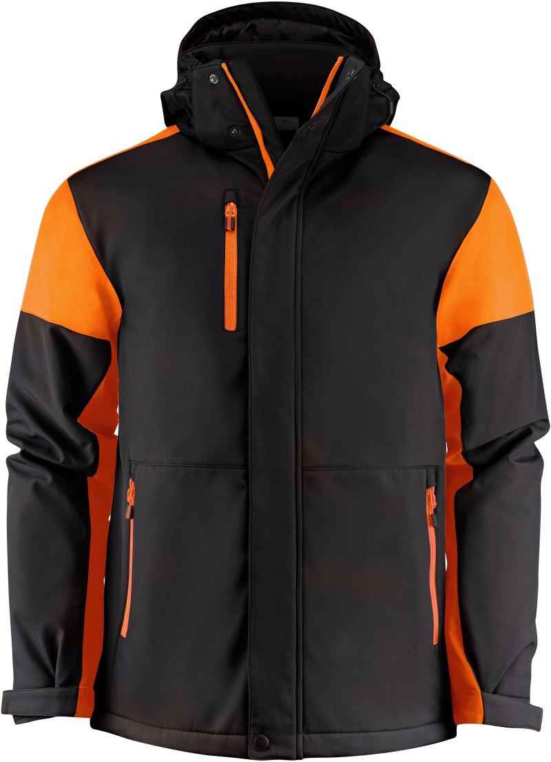 Moška Zimski softshell jakna Printer – black/orange