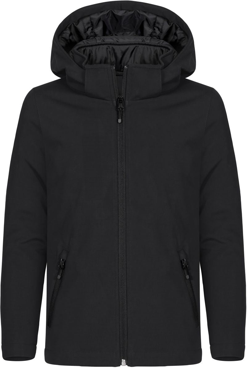 Otroška podložena Otroška s kapuco softshell jakna Clique – Črna