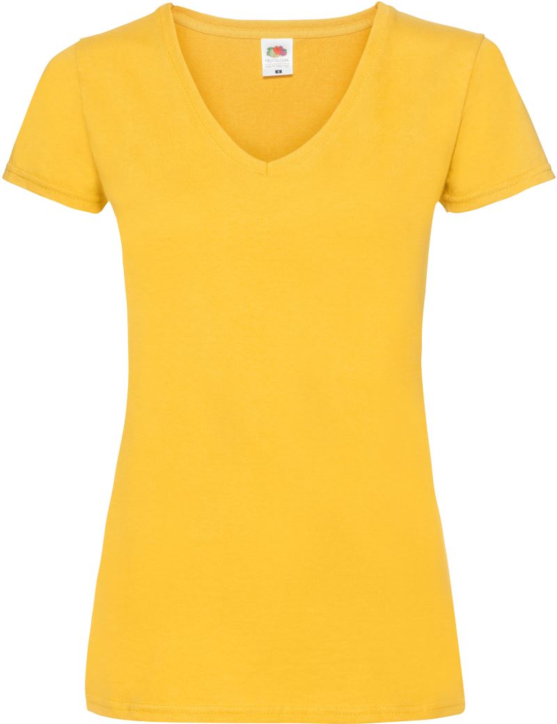 Ženska Majica Kratek Rokav F.O.L.  Lady-Fit Valueweight V-Neck T - oblekanadom