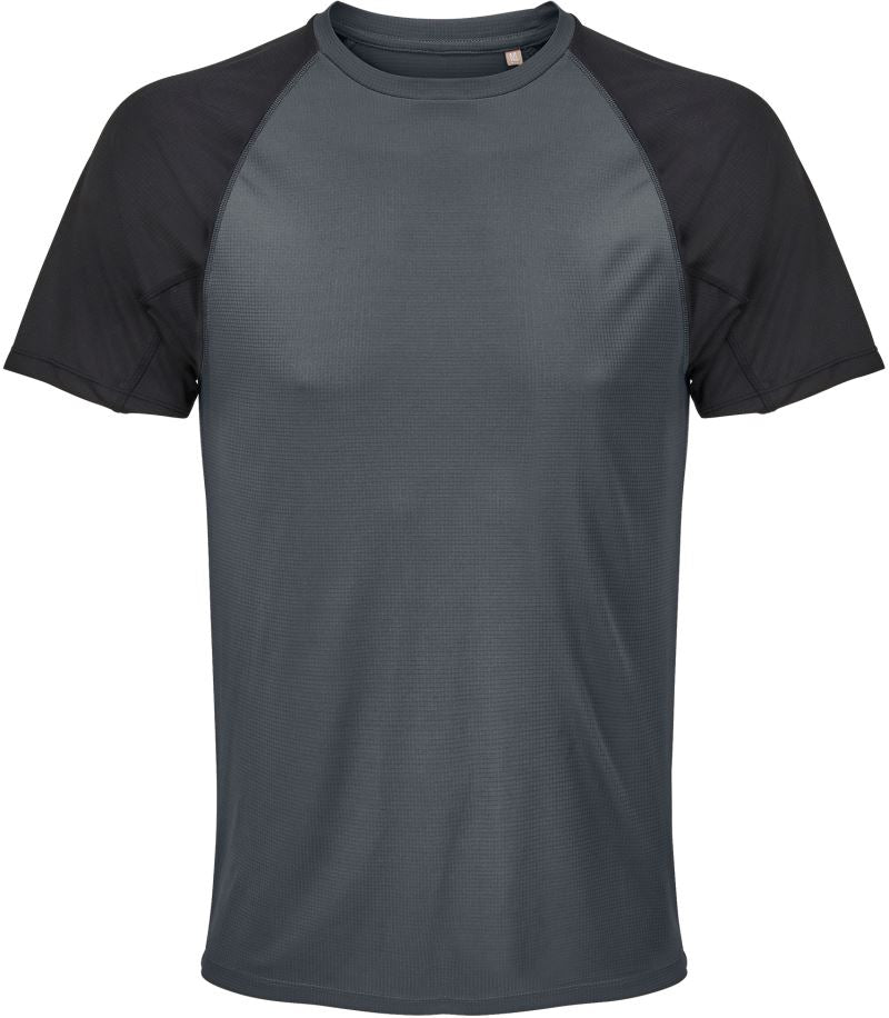 Moška Raglan Sport Shirt SOL's Collection – black/charcoal grey