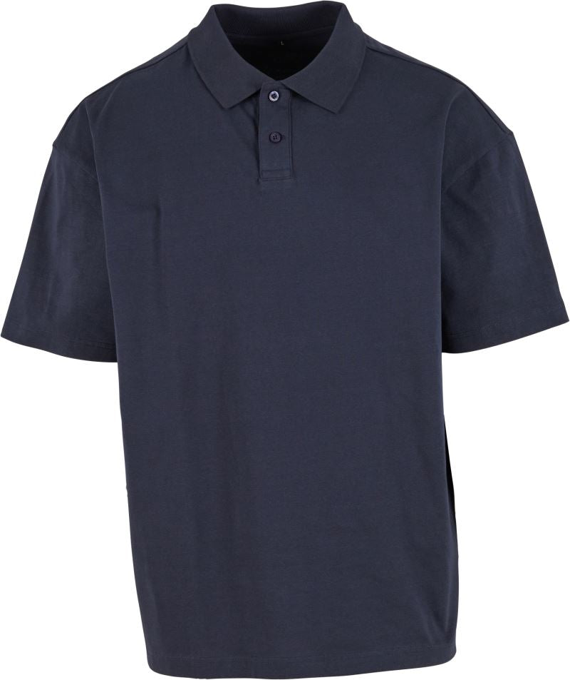 Moška težji Piqué polo "prevelik kroj" Build your Brand – Mornarsko modra