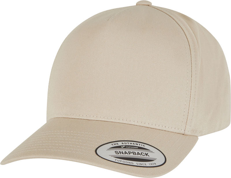Unisex 5 Panel Snapback kapa Flexfit – beige