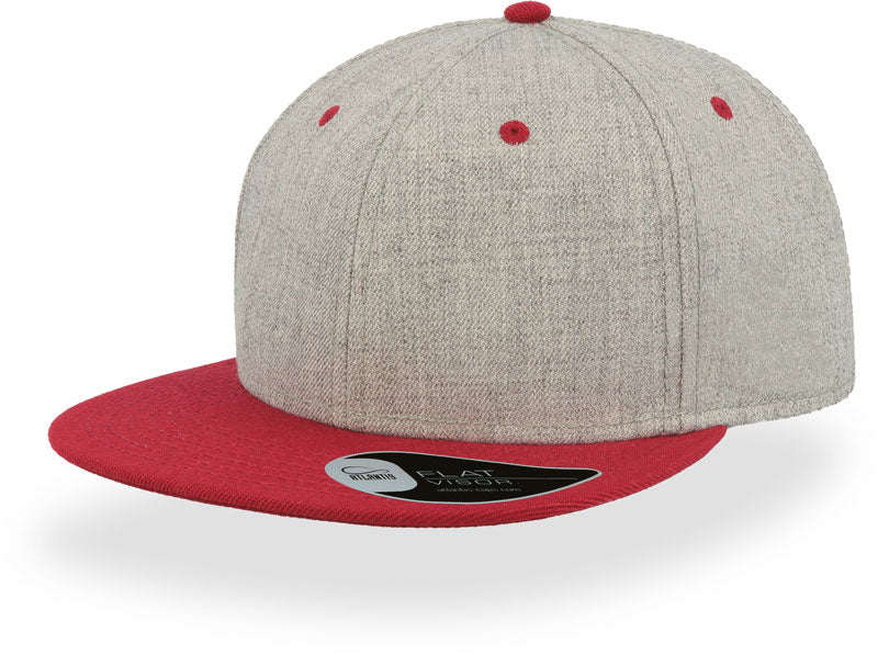 Unisex 6 Panel kapa "Fader" Atlantis – grey/burgundy