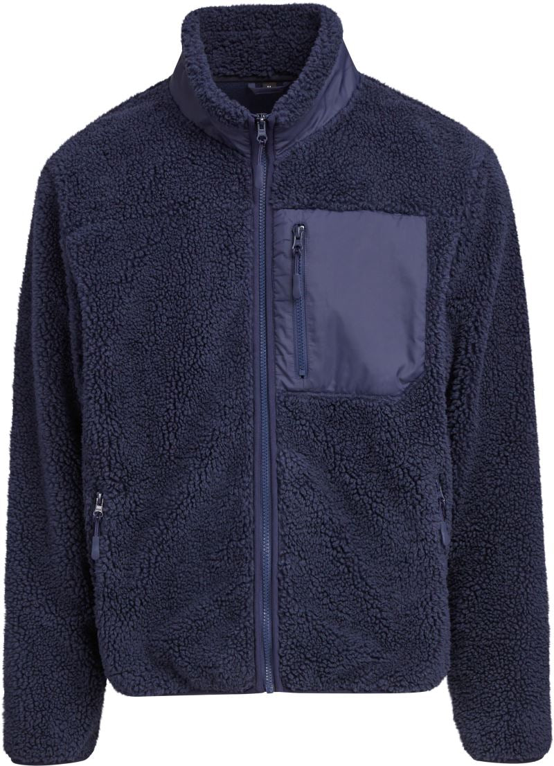 Unisex flis jakna "Bonded Sherpa" Build your Brand – Mornarsko modra