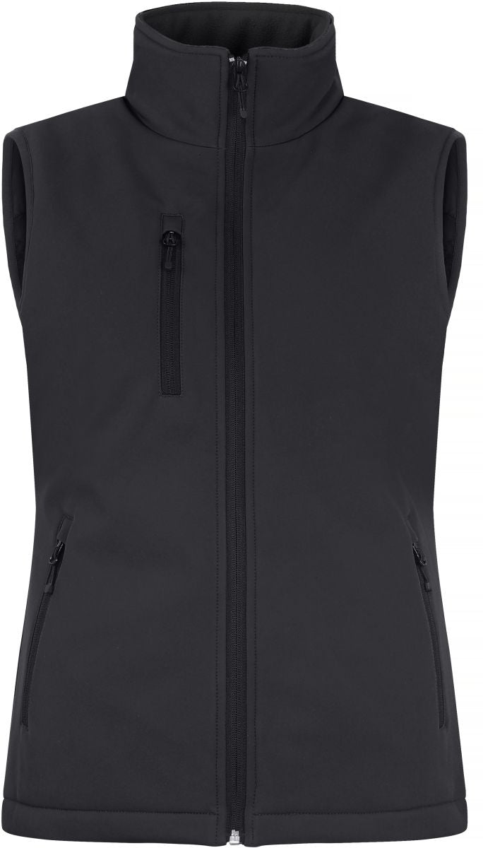 Ženska podložena softshell brezrokavnik Clique – Črna